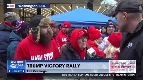 Canadian residents who came down for Trump's victory rally later today.