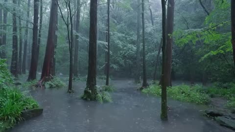 The streams and rain in the valley