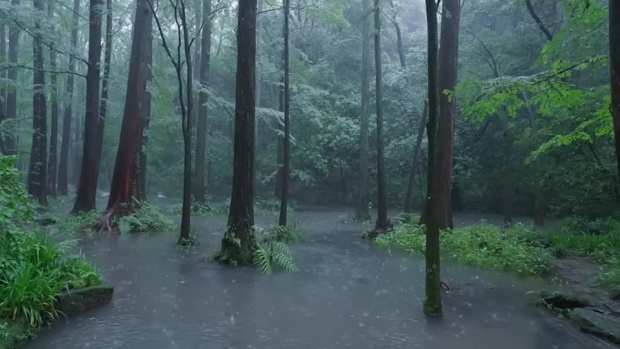 The streams and rain in the valley