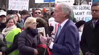 Sen. Ed Markey (D-MA) demands people "descend on Washington, DC" to protest "by the millions"