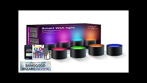 4/6 Pack TUYA WIFI Smart Wall Lamp RGB Music Sync LED Modern Review