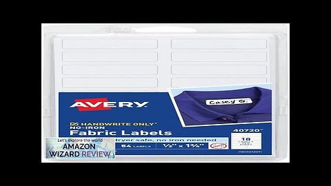 Avery No-Iron Fabric Labels Washer & Dryer Safe Handwrite 1/2" x 1-3/4" Review