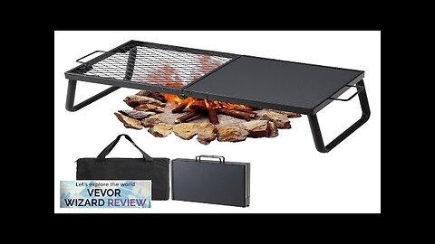 VEVOR Folding Campfire Grill Heavy Duty Steel Mesh Grate 22.4" Portable Camping Review