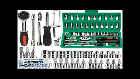 46pc Drive Socket Set 1/4 inch Ratchet Wrench Set with Sockets Metric Review