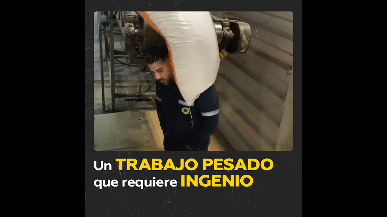 Técnica ingeniosa para cargar sacos de 50 Kilos