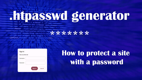 How to Password Protect a Website (with .htpasswd file)