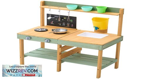 Wooden Mud Kitchen Outdoor Toy Play Kitchen Set for Kids Pretend Playset