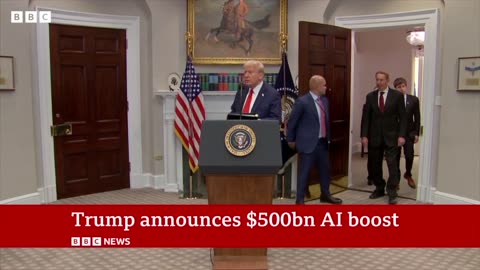 President Donald Trump announces $500 billion AI investment plan in US