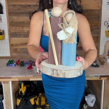 Christmas Countdown of Crafts Day 24 Primitive Wooden Block Nativity #jesus #christmas