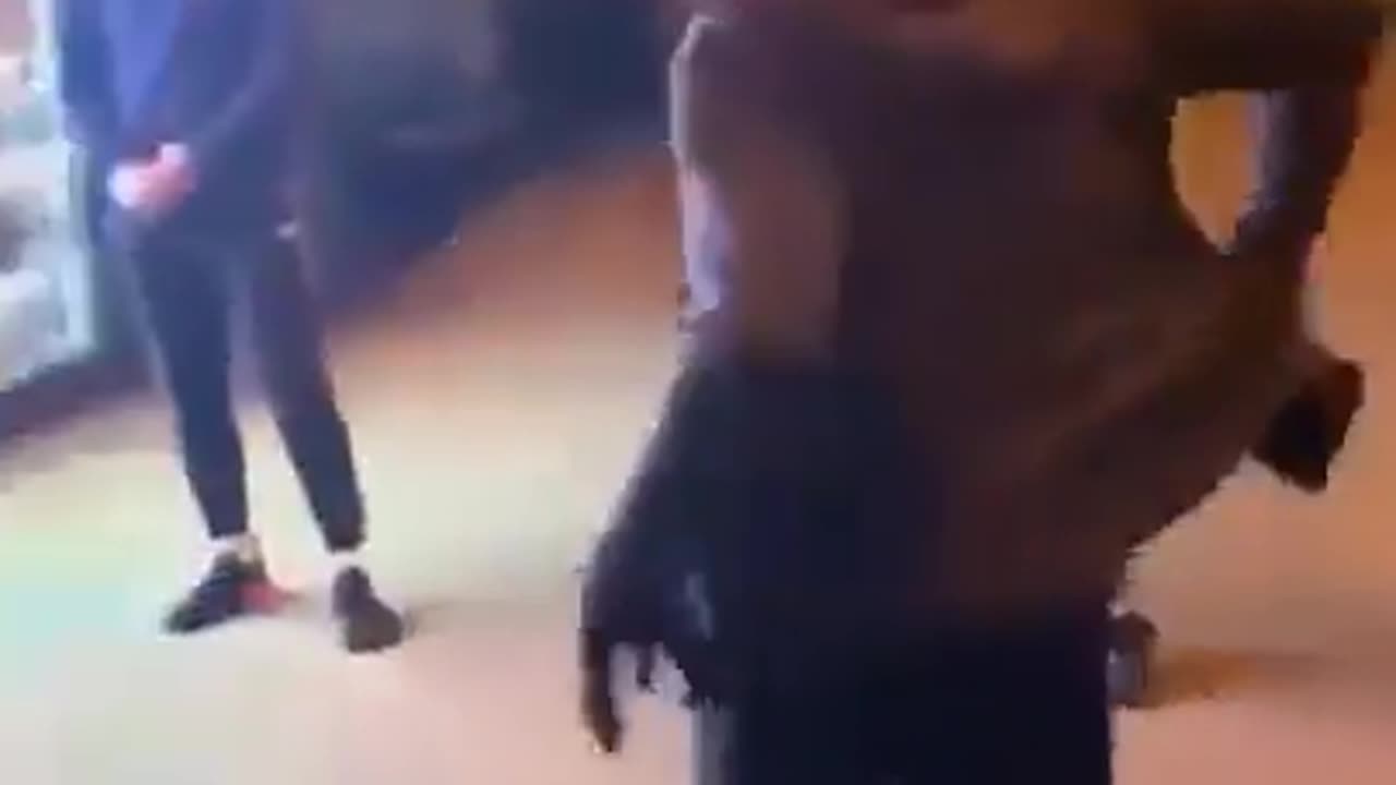 Guy uses a grenade at a fight