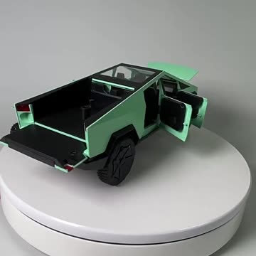 Cybertruck Toy Trucks with Motorcycle Diecast Metal Cyber Truck Model Pickup 1/32