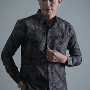 Indonesian Antasena Batik Shirt for Men, Slimfit Design with Inner Lining