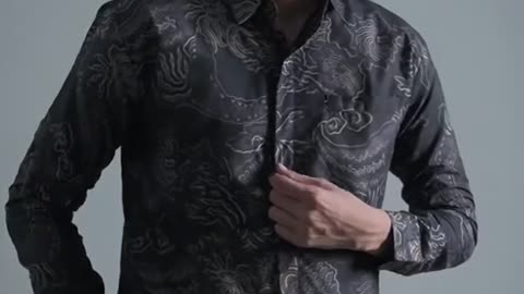 Indonesian Antasena Batik Shirt for Men, Slimfit Design with Inner Lining