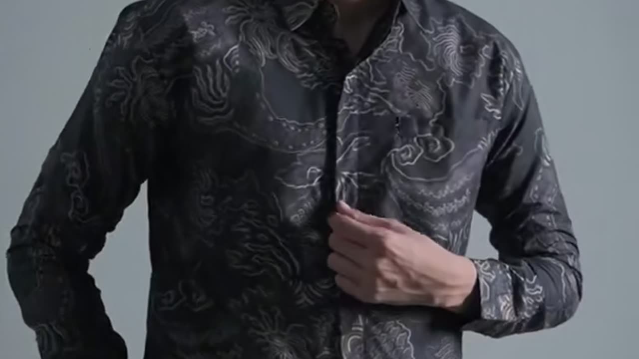 Indonesian Antasena Batik Shirt for Men, Slimfit Design with Inner Lining