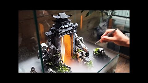 Watch This Tiny Aquarium of mini portal gateway Come To Life With LED Magic! - Micro Landscape