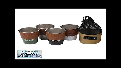 Camping Cup 4*350ML Stainless Steel Cups with Heat-Resistant Covers and Cup Bag Review