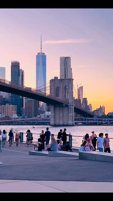 Sunset scene thru NYC