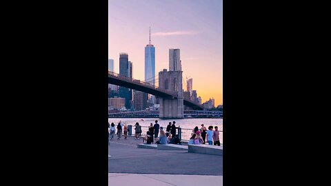 Sunset scene thru NYC