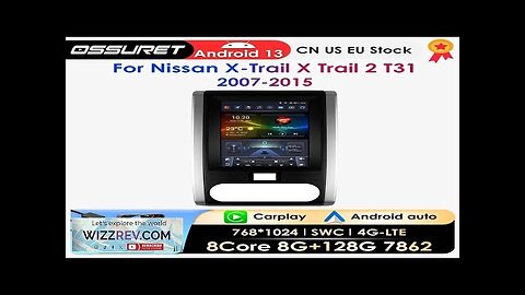 9.7'inch 2Din Carplay Android 13 Car Radio For Nissan X-Trail X Trail Review