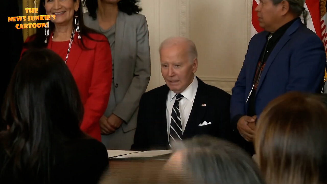 Creepy Joe has no idea where he is or what he's signing or why: "Here we go... I gotta fill this in?.. I know... I'm trying... The day of... In this hand... You'll fill in the dates here guys?.."