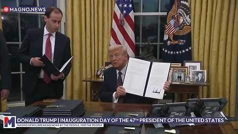 Donald Trump signs Executive Orders in the Oval Office at The White House (Jan 20, 2025) [LIVE]