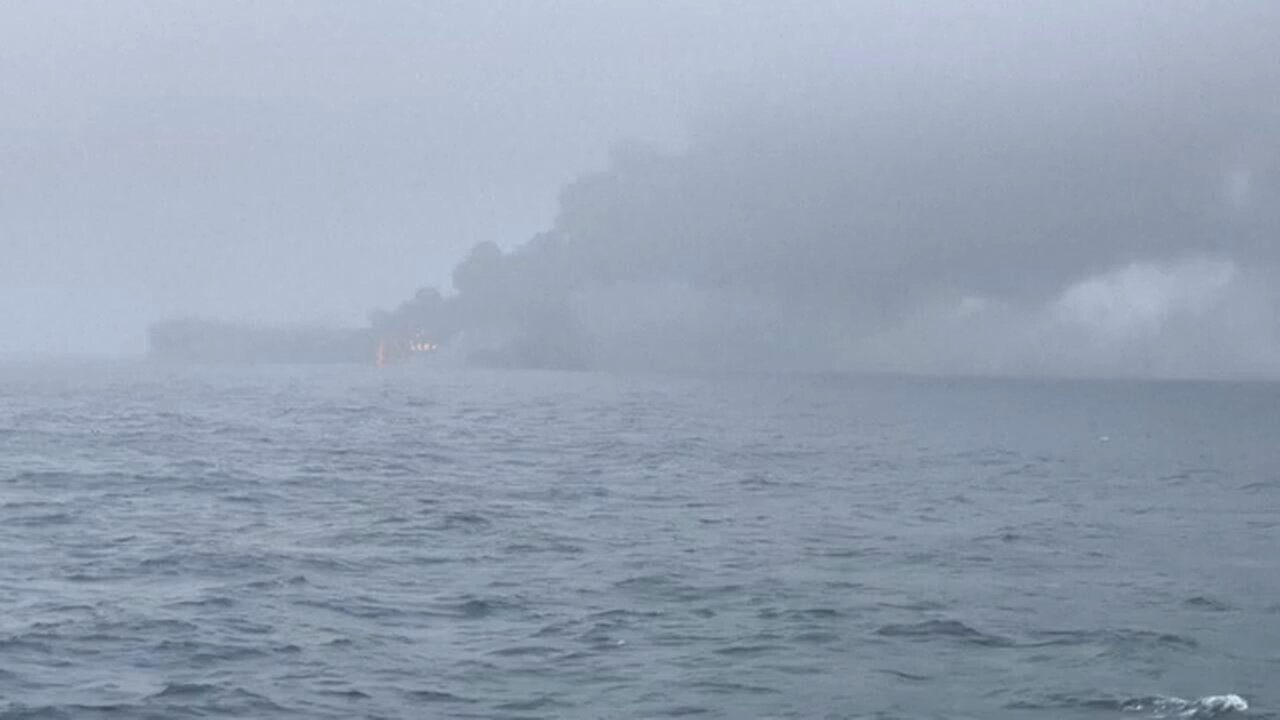Firefighting operation underway after ships collide in North Sea