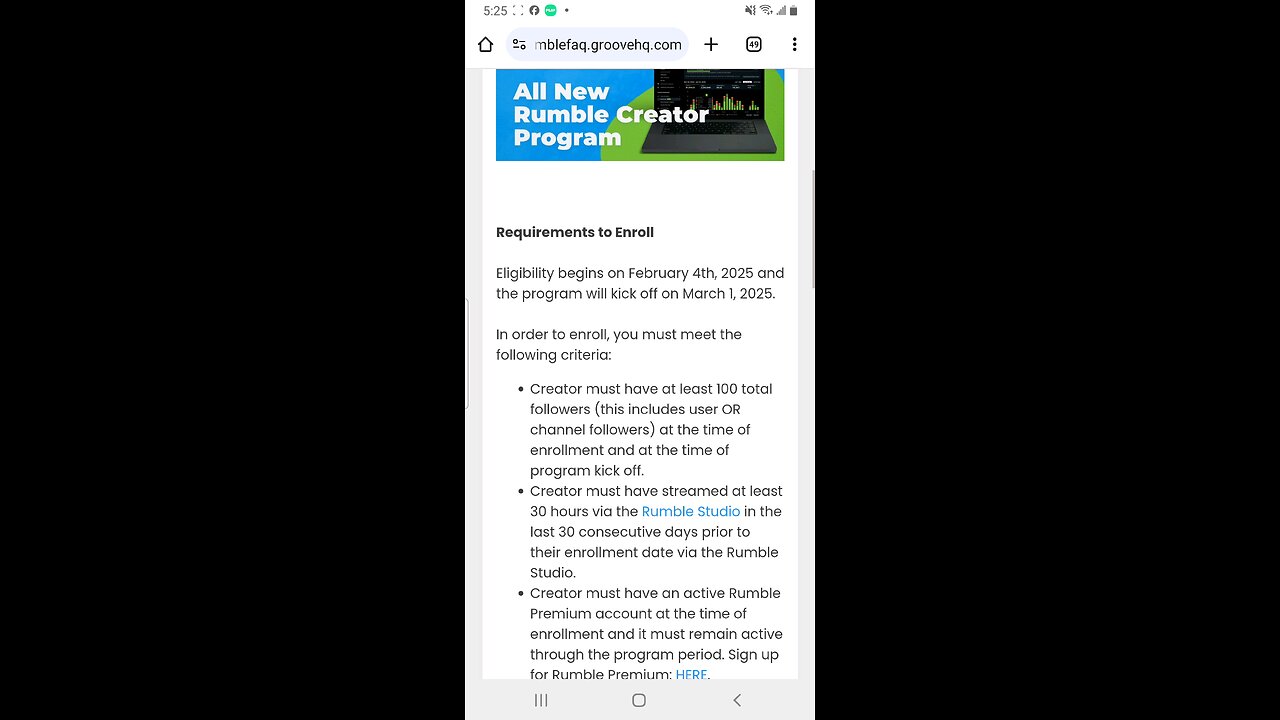 rumble creater program