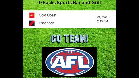 T-Backs Sports Bar and Grill Sports Schedule and Pizza special for Saturday Mar 08, 2025