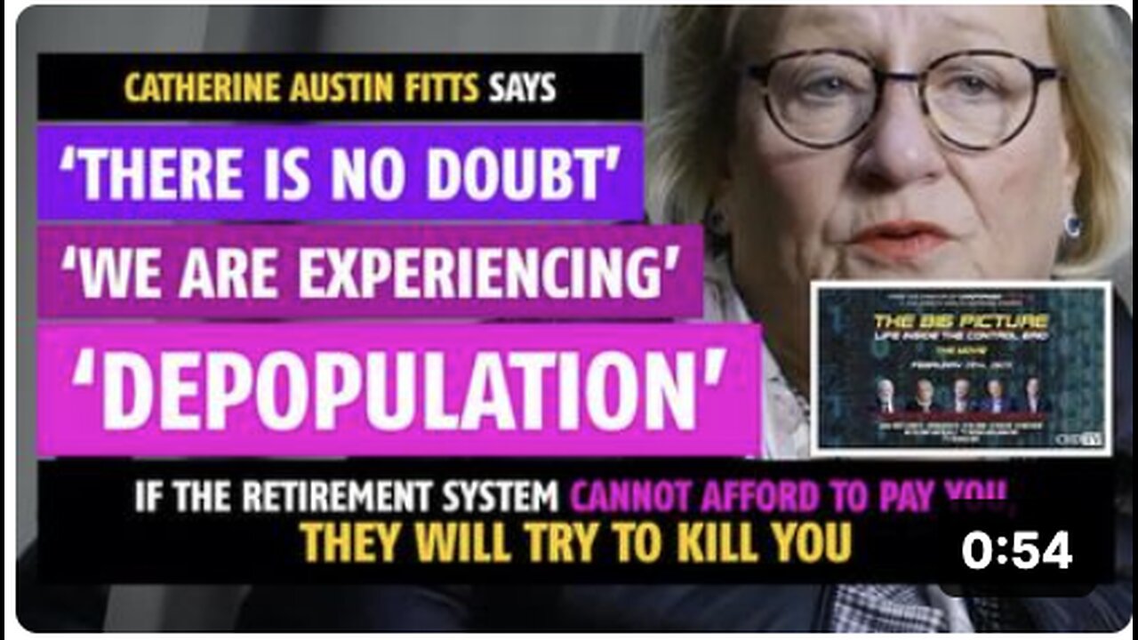 'There is no doubt we are experiencing depopulation,' says Catherine Austin Fitts