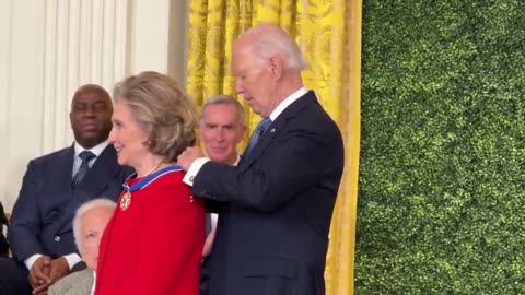 President Biden awards Hillary Clinton the Presidential Medal of Freedom.