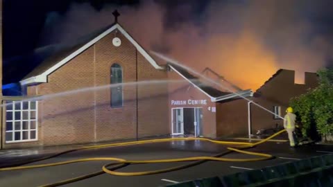 Church in Ireland goes up in flames last night... i wonder who did it. uh derp derp derp muslims