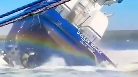 Heart-stopping big ship launch! 🚢🔥
