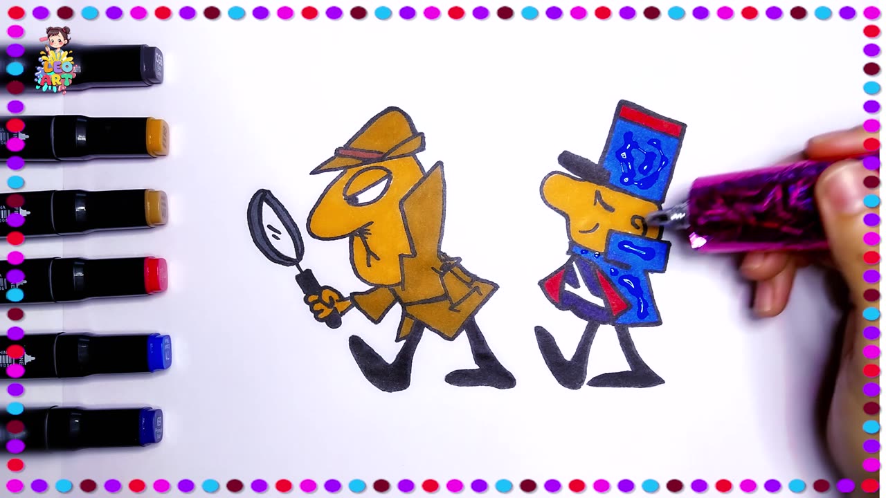 Inspector Sergeant Deux Deux Painting Tutorial for Kids Ages 6-8 | Fun Art Lessons!