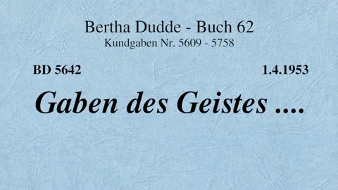 BD 5642 - GABEN DES GEISTES ....