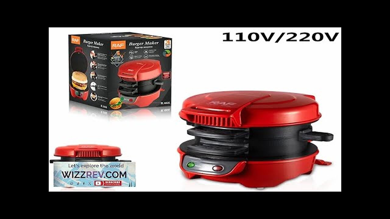 Non Stick Electric Burger Sandwich Maker Machine 110V 220V Mini Grill Baking Review