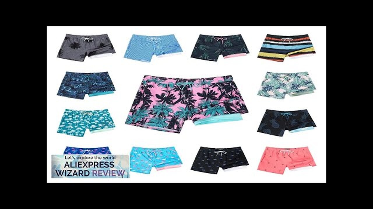 SURFCUZ Mens Swim Shorts Quick Dry Beach Board Shorts with Compression Liner Review