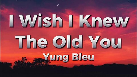 I wish I knew the old you - Yung Bleu (lyrics)