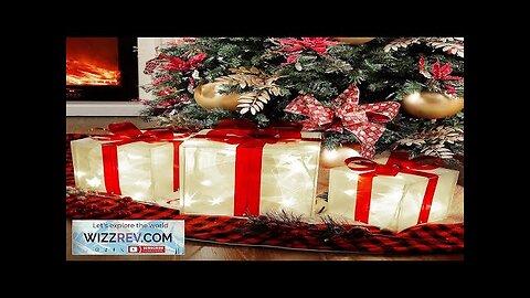 Lulu Home Christmas Box Decorations 60 LEDs Light Up Boxes with Red Review