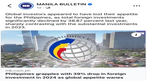 Philippines grapples with 39% drop in foreign investment in 2024