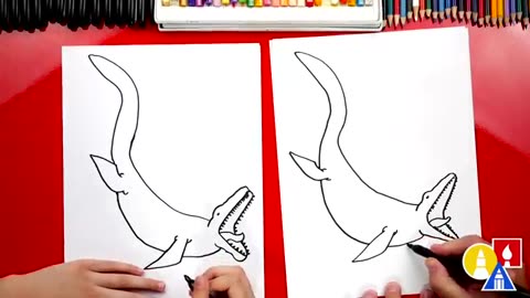 How To Draw A Mosasaurus Dinosaur