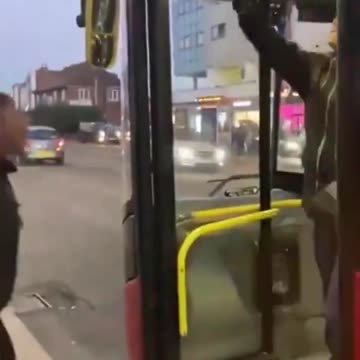 Blacks trying to get the bus without a ticket in Britain