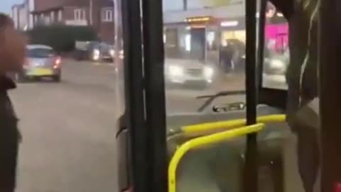 Blacks trying to get the bus without a ticket in Britain