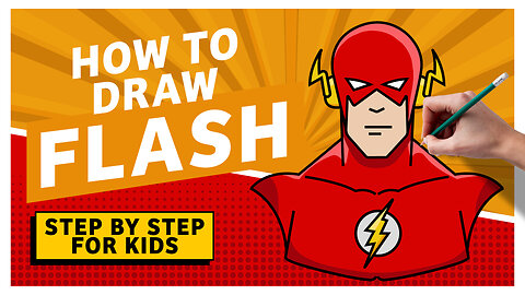 How to Draw Flash Easy Line Drawing for Kids, Children and Toddlers Step by Step Drawing