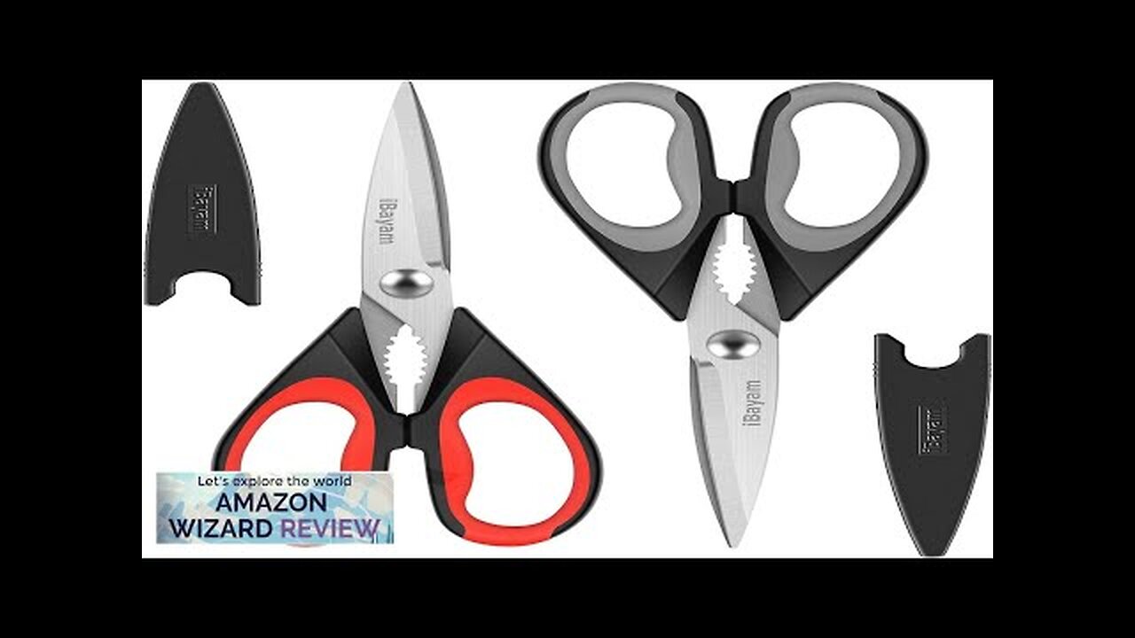 iBayam Kitchen Scissors All Purpose Heavy Duty Meat Poultry Shears Dishwasher Safe Review