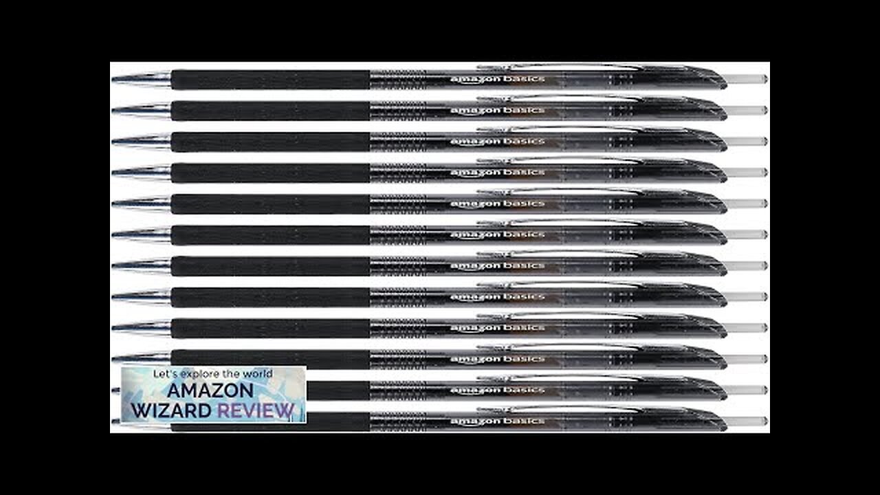 Amazon Basics Retractable Gel Pens Fine Point (0.7mm) Black 12 Count (Pack Review