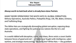 WAR REPORT - FEBRUARY 9 2025 - GAME THEORY OPERATIONS