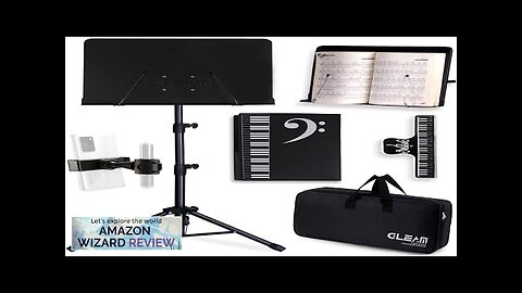 GLEAM Sheet Music Stand Full Metal with Carrying Bag Phone Holder Review