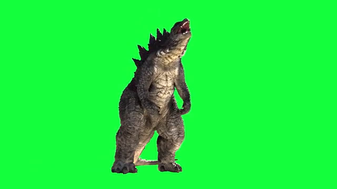 Godzilla Roar - Green screen