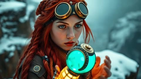 Clockwork Snowfall: A Steampunk Odyssey | Retro-Futuristic Action, Fantasy Adventure, Snowy Sci-Fi