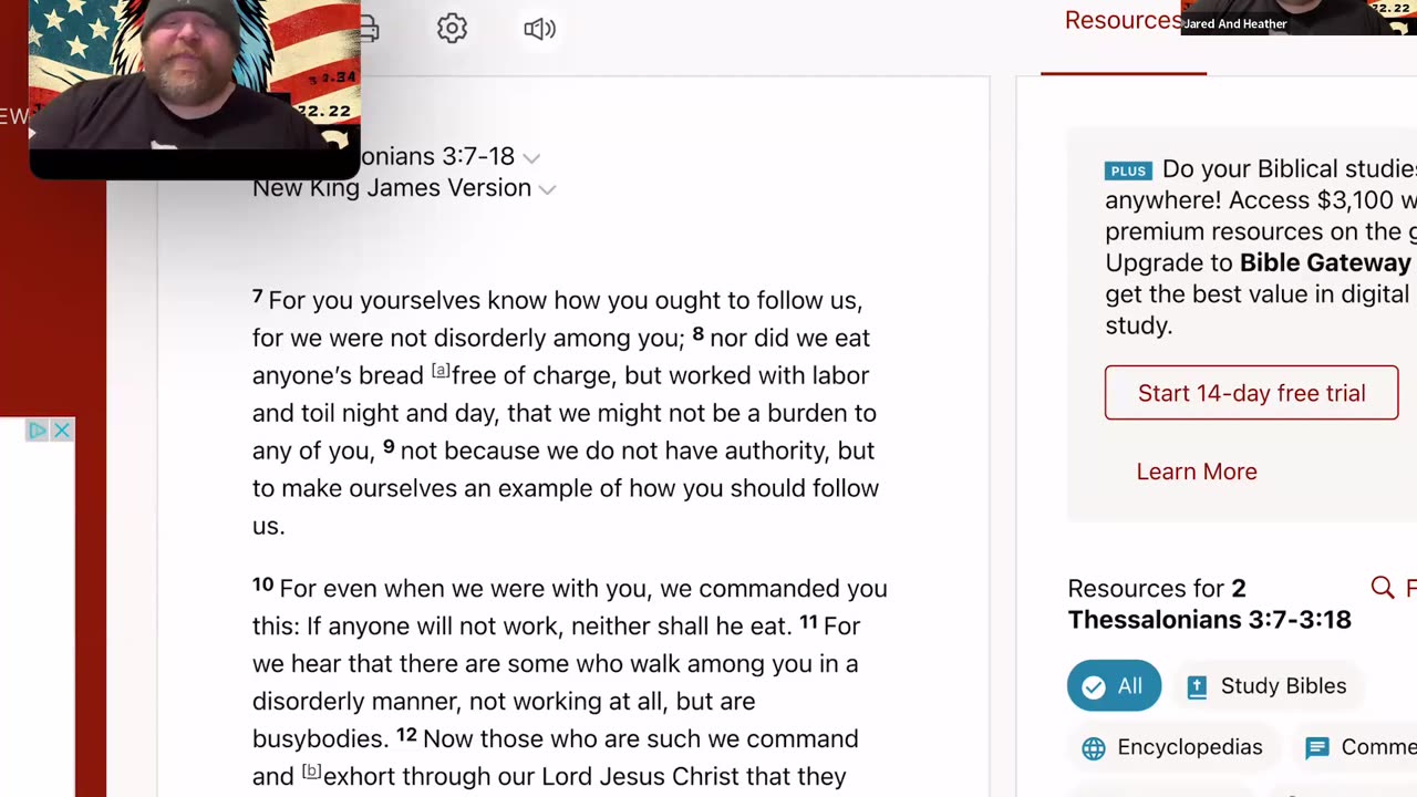 The Principle of Work: Study of 2 Thessalonians 3:7-18 (NKJV